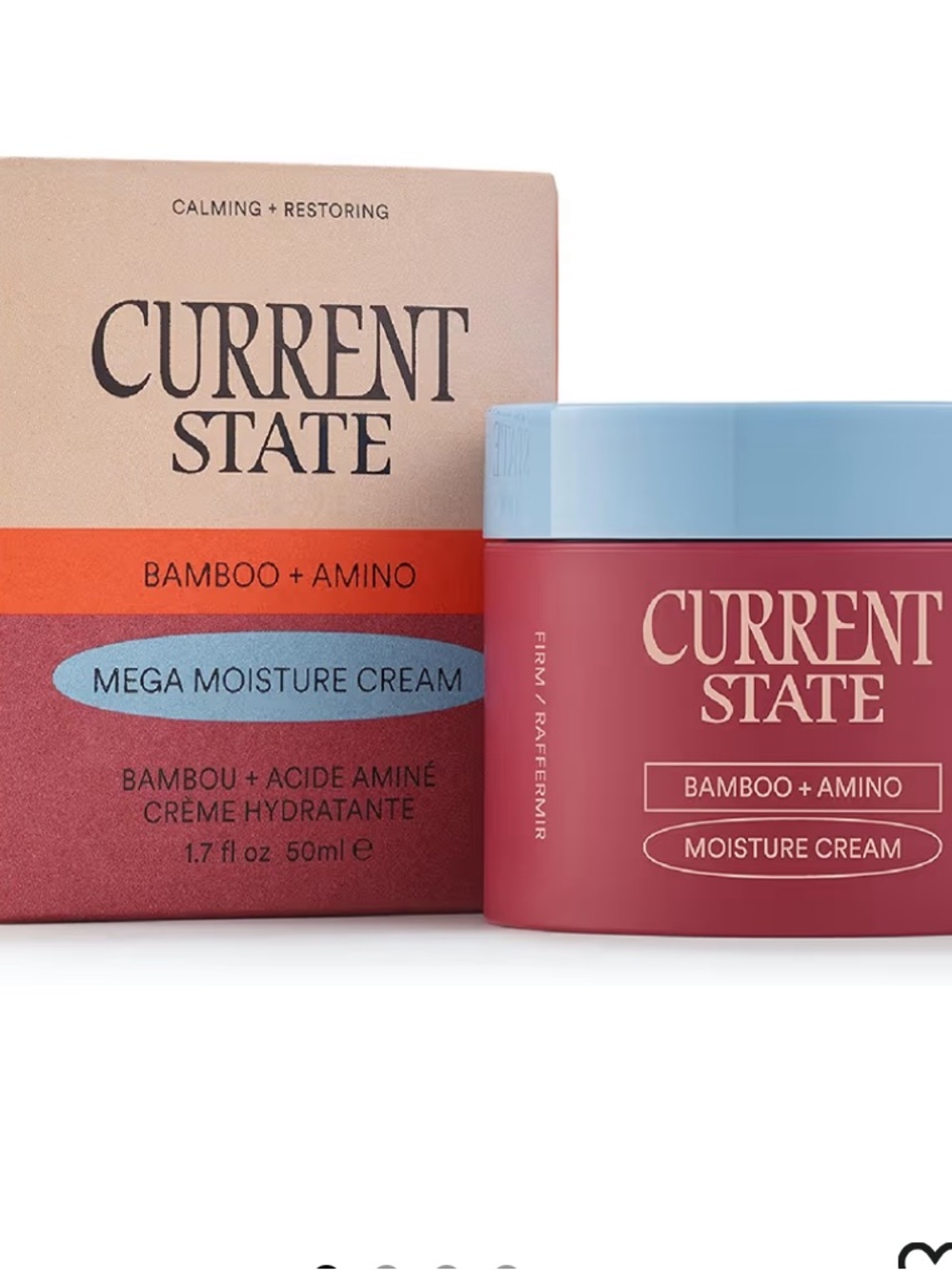 Current State NIP Bamboo + Amino Mega Moisture Cream — Pink Jar with Blue Lid